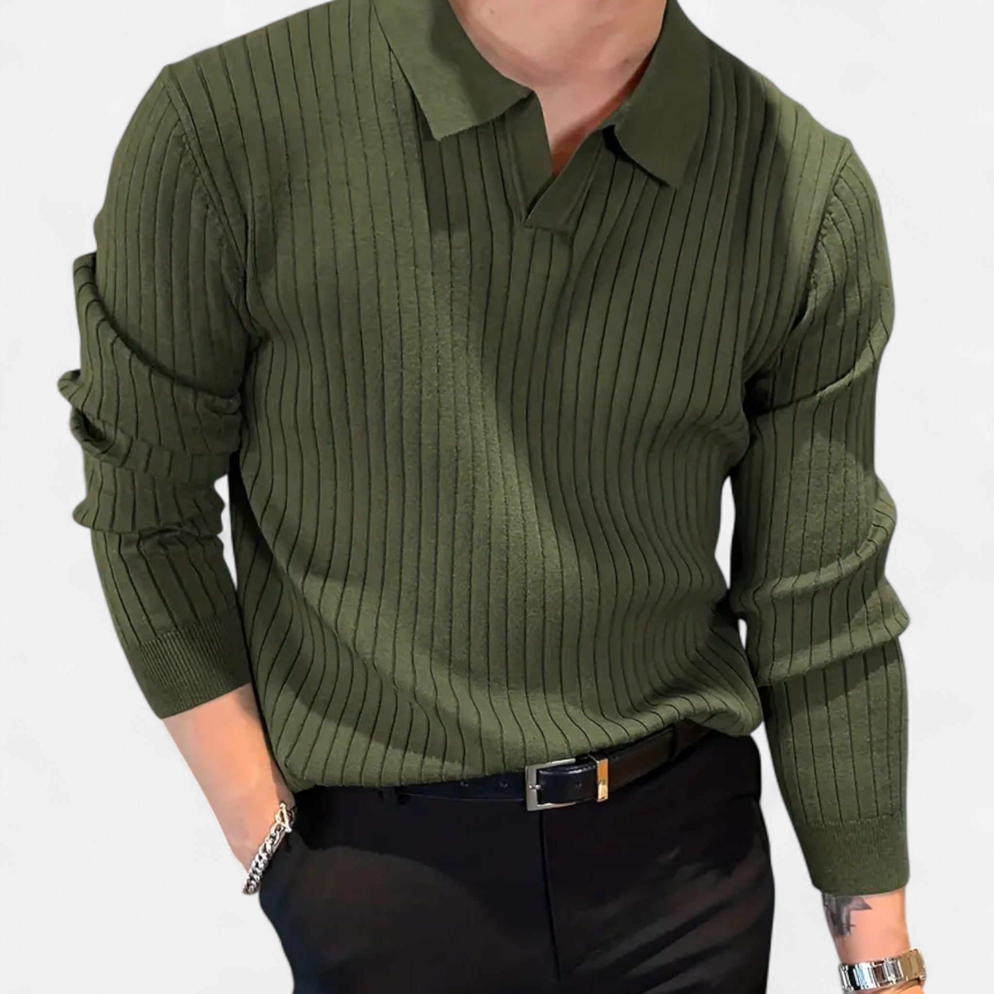 Anvoire | Men’s Knit Collar Heritage Shirt