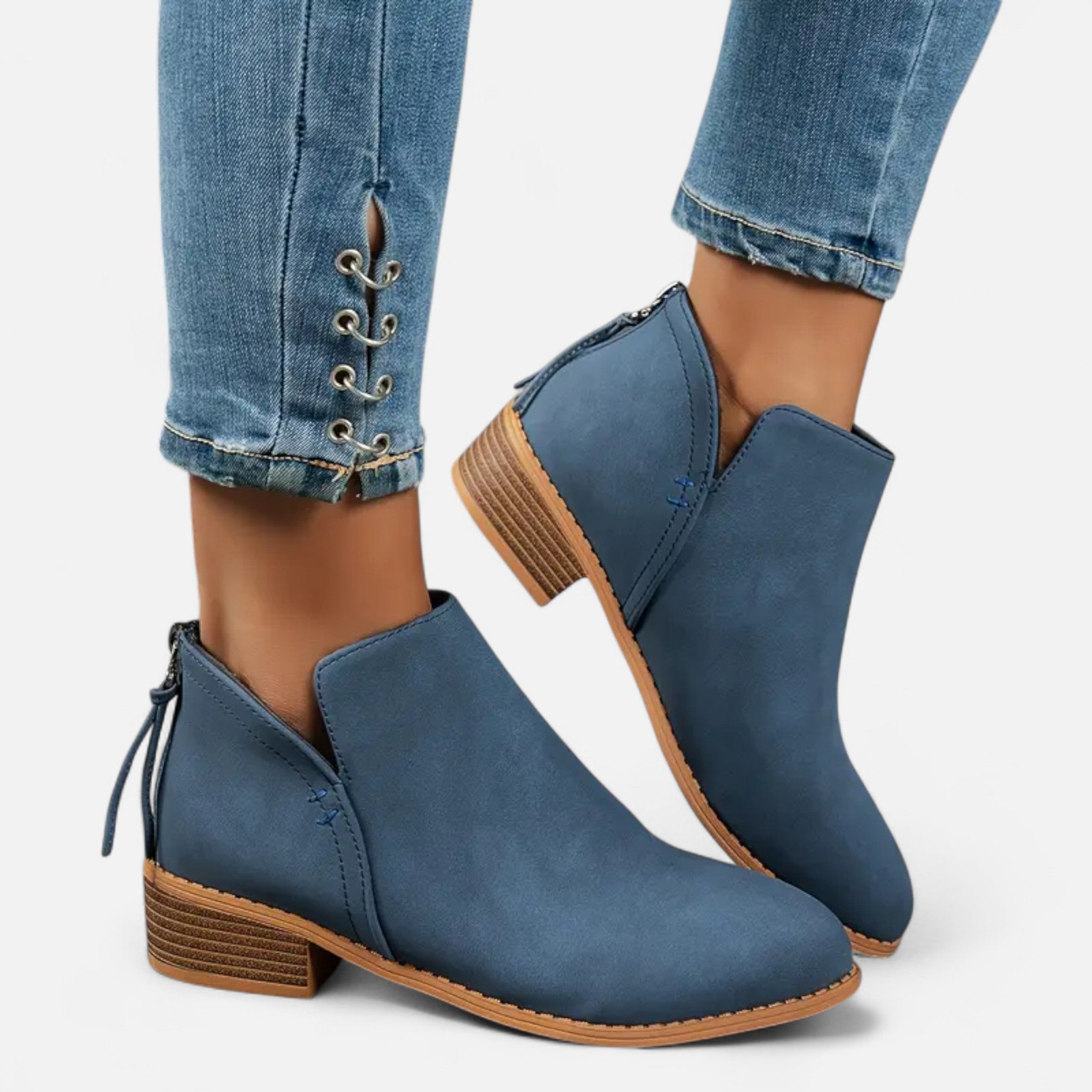 Anvoire | Women’s Ankle Boots – Retro Solid Elegance