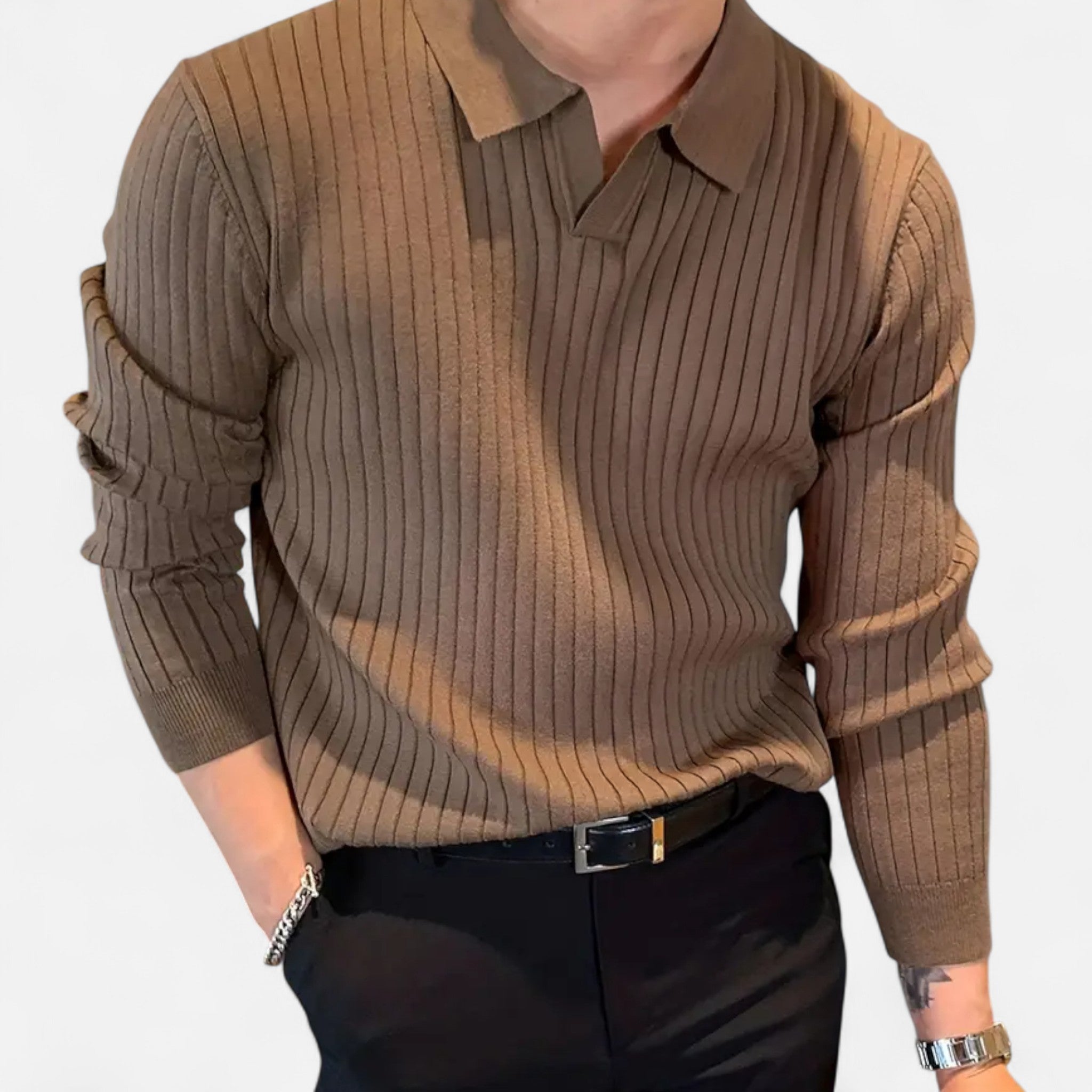 Anvoire | Men’s Knit Collar Heritage Shirt