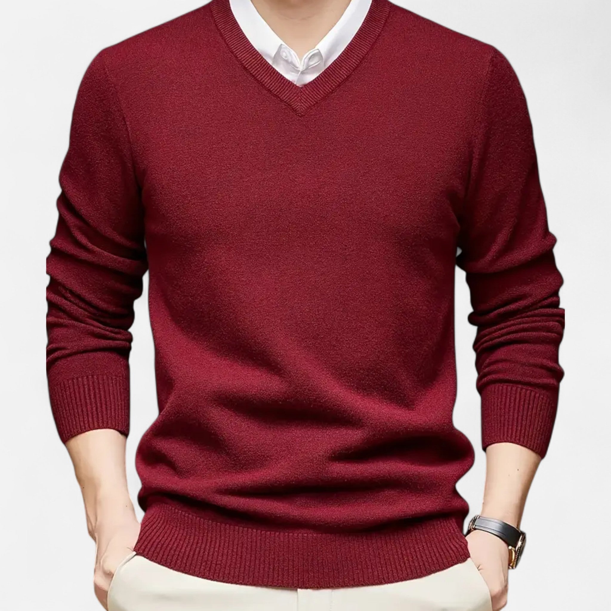 Anvoire | Men’s Heritage V-Neck Knit Sweater