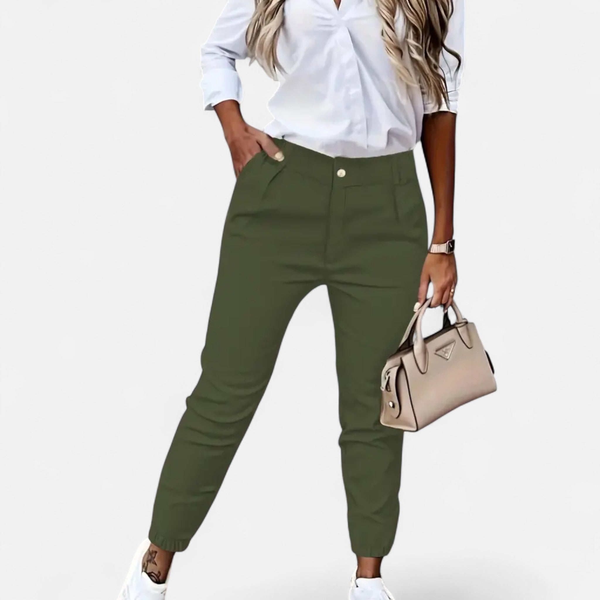 Anvoire | Women’s High-Waist Tailored Slim Trousers