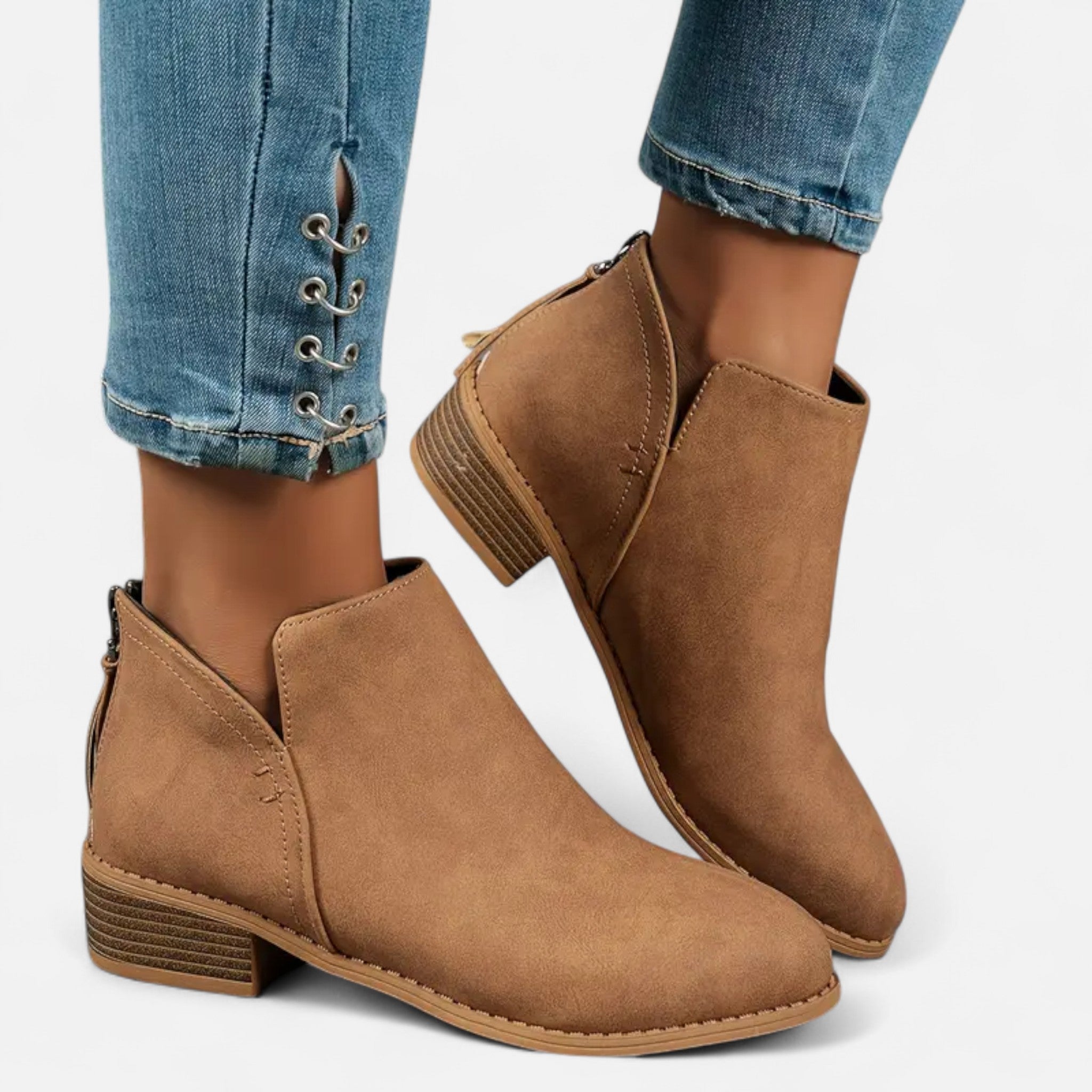 Anvoire | Women’s Ankle Boots – Retro Solid Elegance