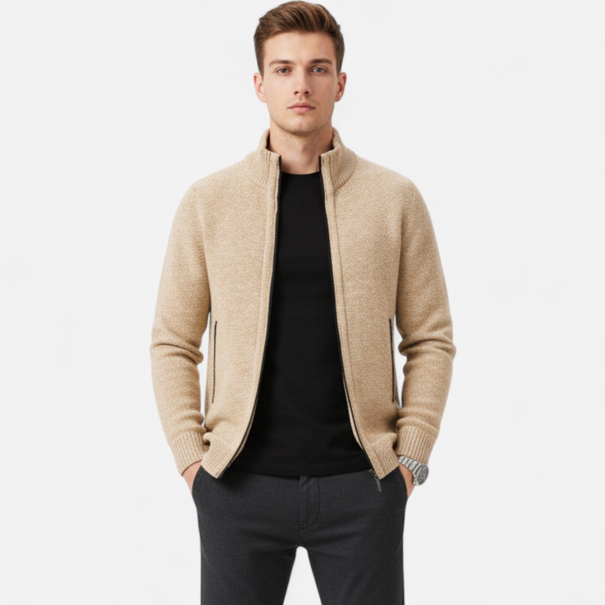 Anvoire | Men’s Heritage Zip-Up Sweater Jacket