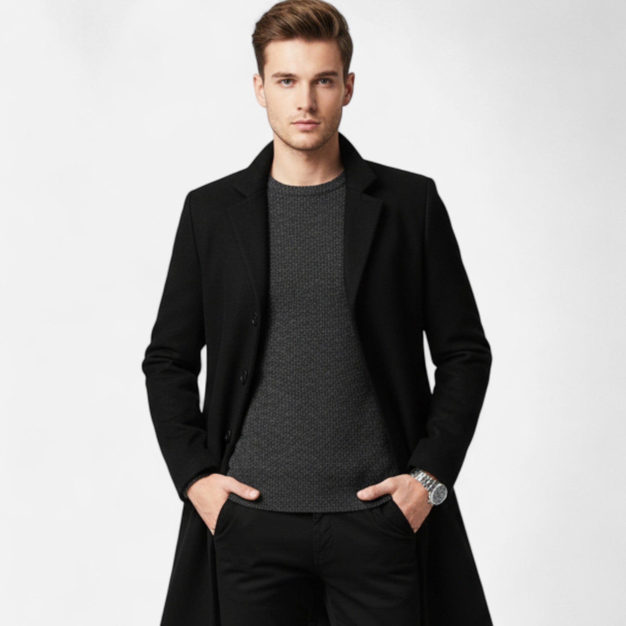 Anvoire | Men’s Business Casual Wool Blend Coat