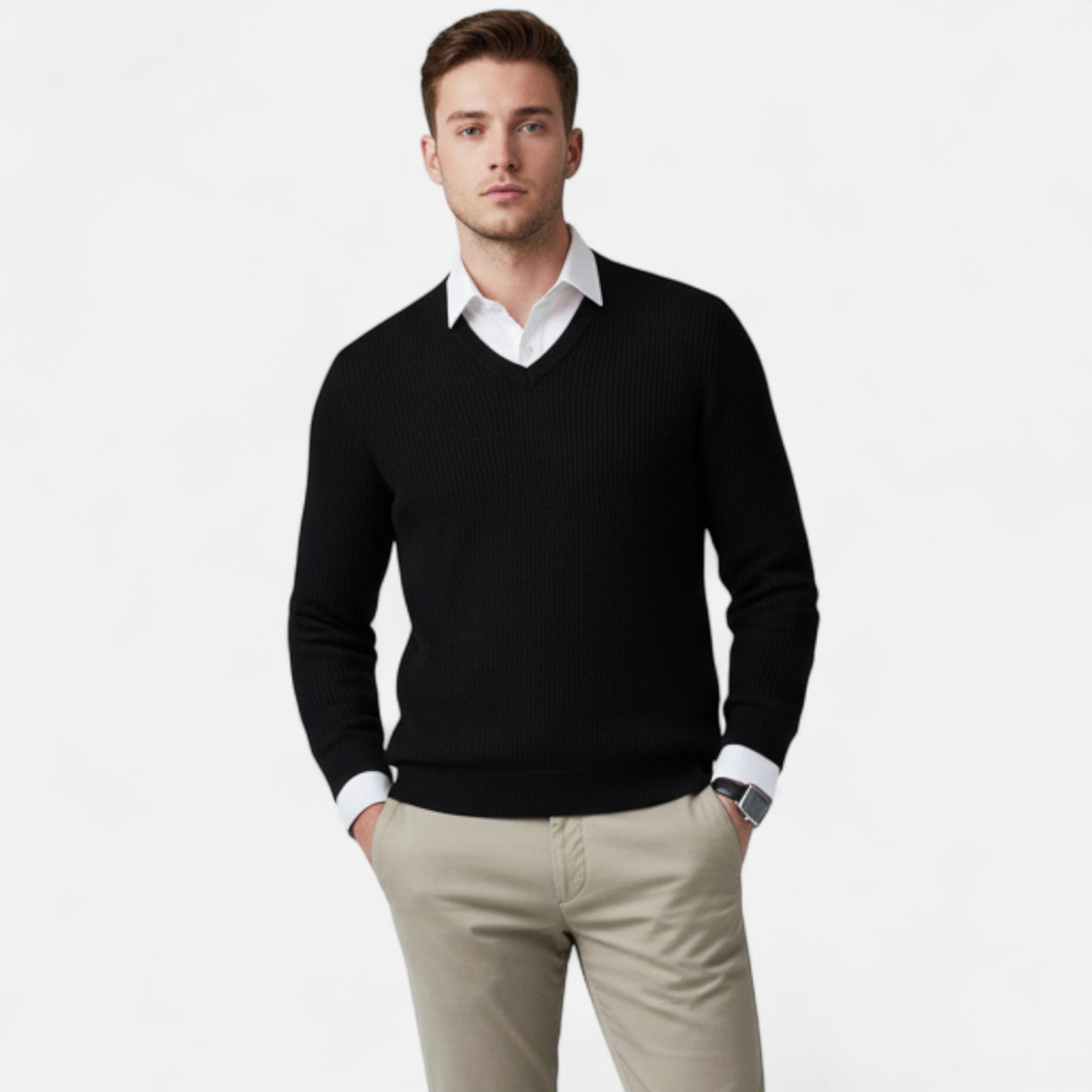 Anvoire | Men’s Heritage V-Neck Knit Sweater