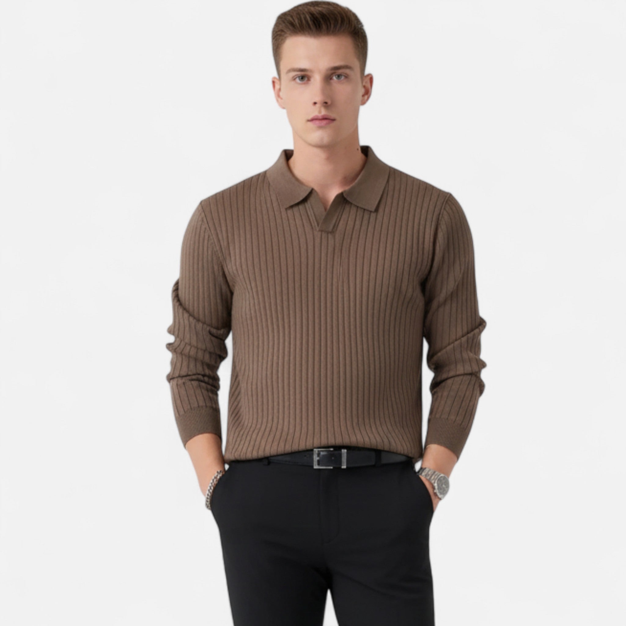 Anvoire | Men’s Knit Collar Heritage Shirt