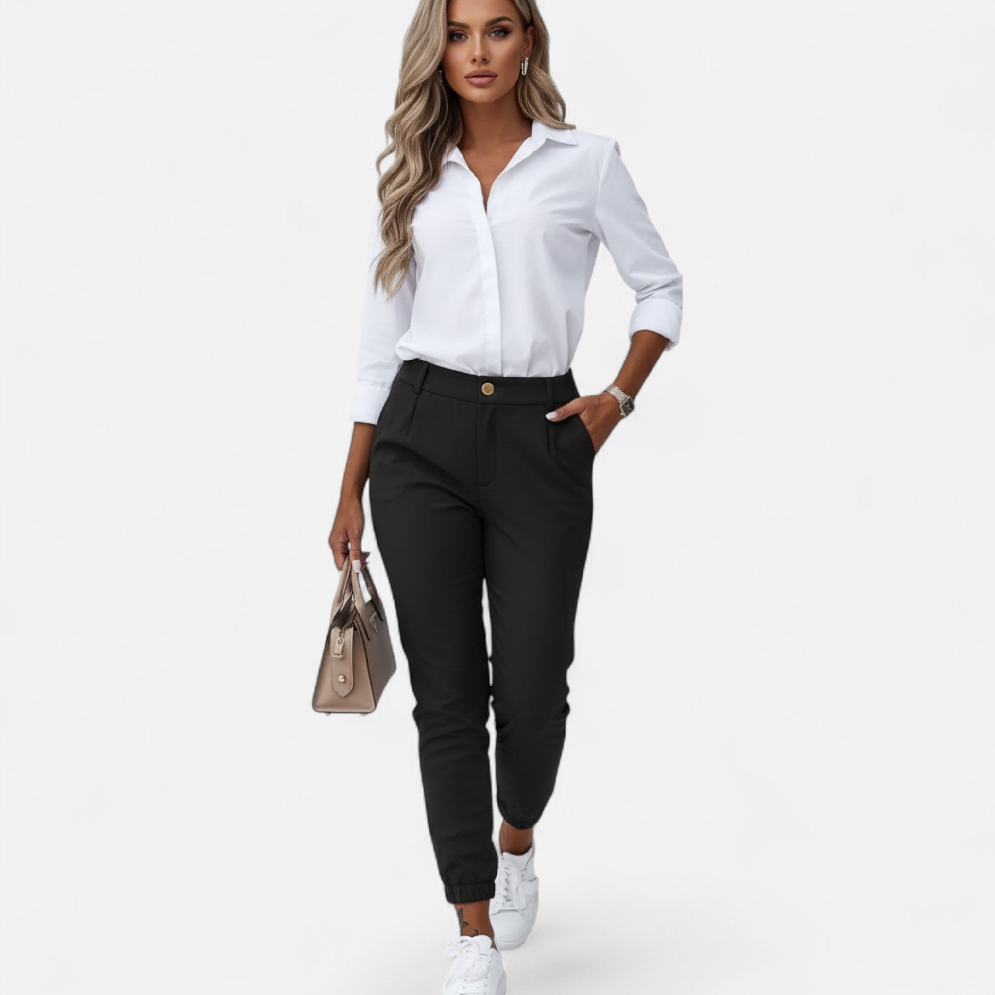 Anvoire | Women’s High-Waist Tailored Slim Trousers