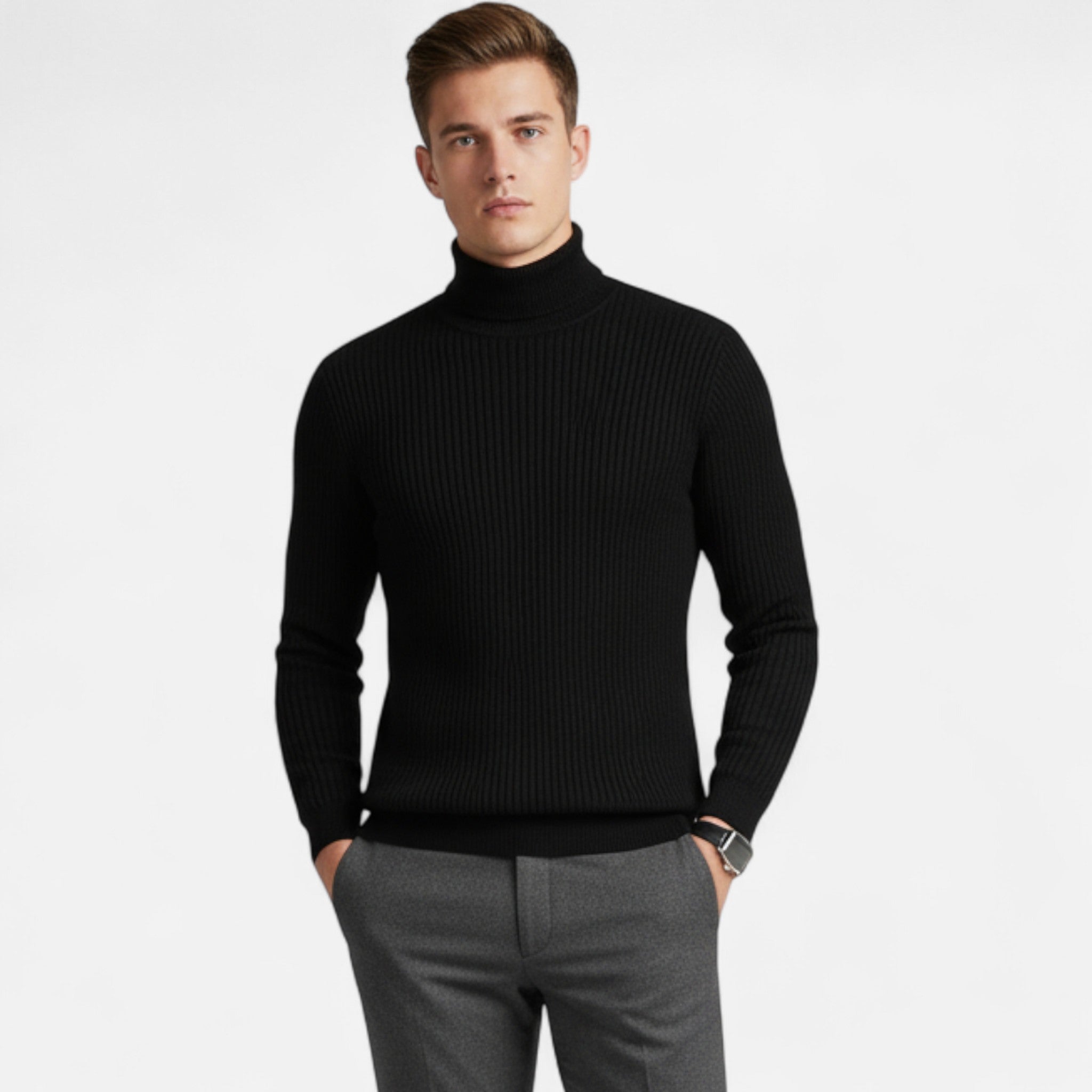 Anvoire | Men’s Heritage Lapel Knit Sweater