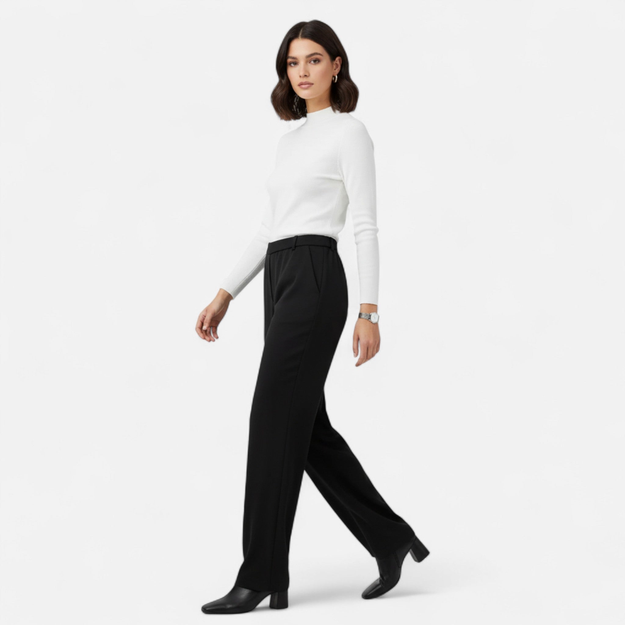 Anvoire | Women’s Classic Tailored Wide-Leg Pants