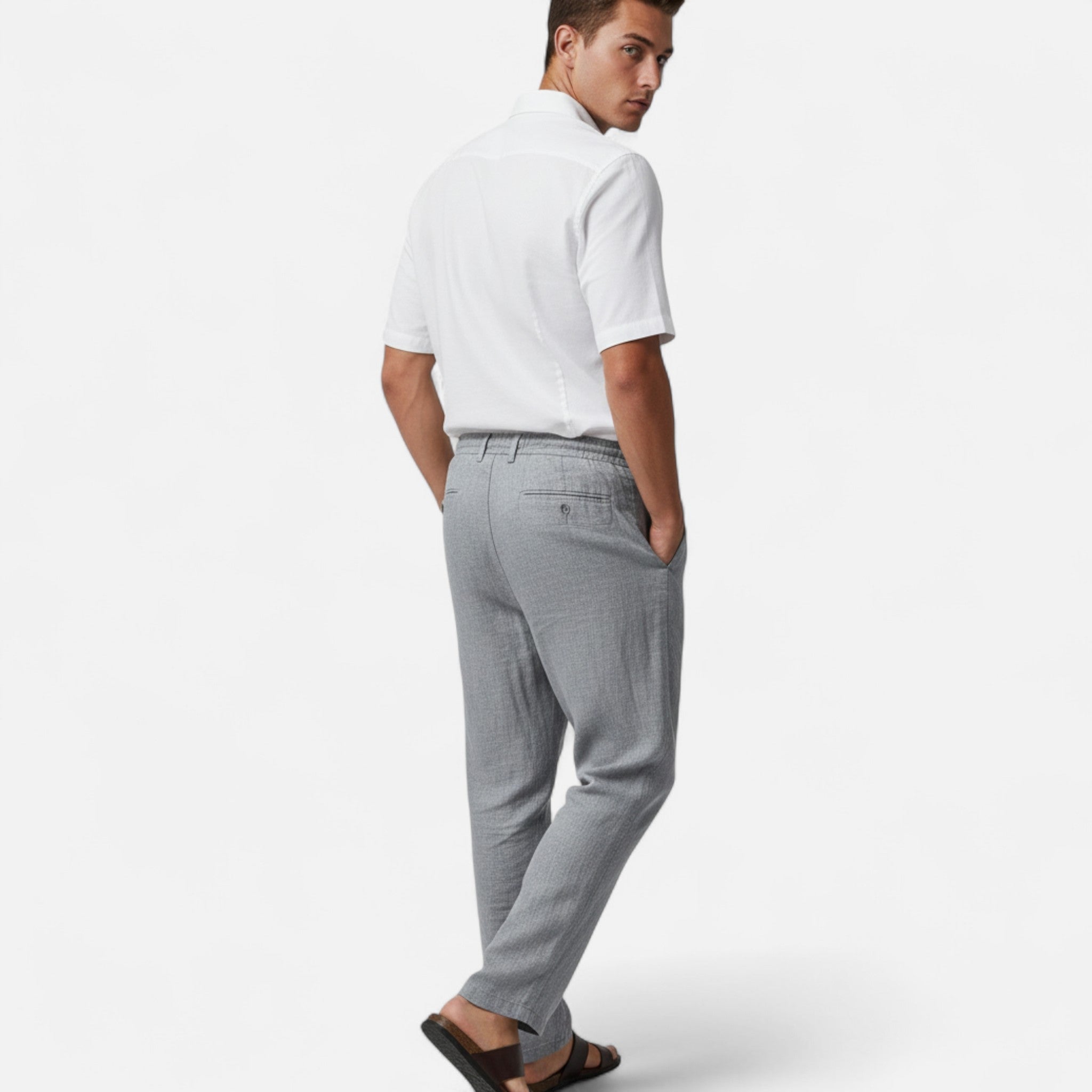 Anvoire | Men’s Linen Drawstring Trousers