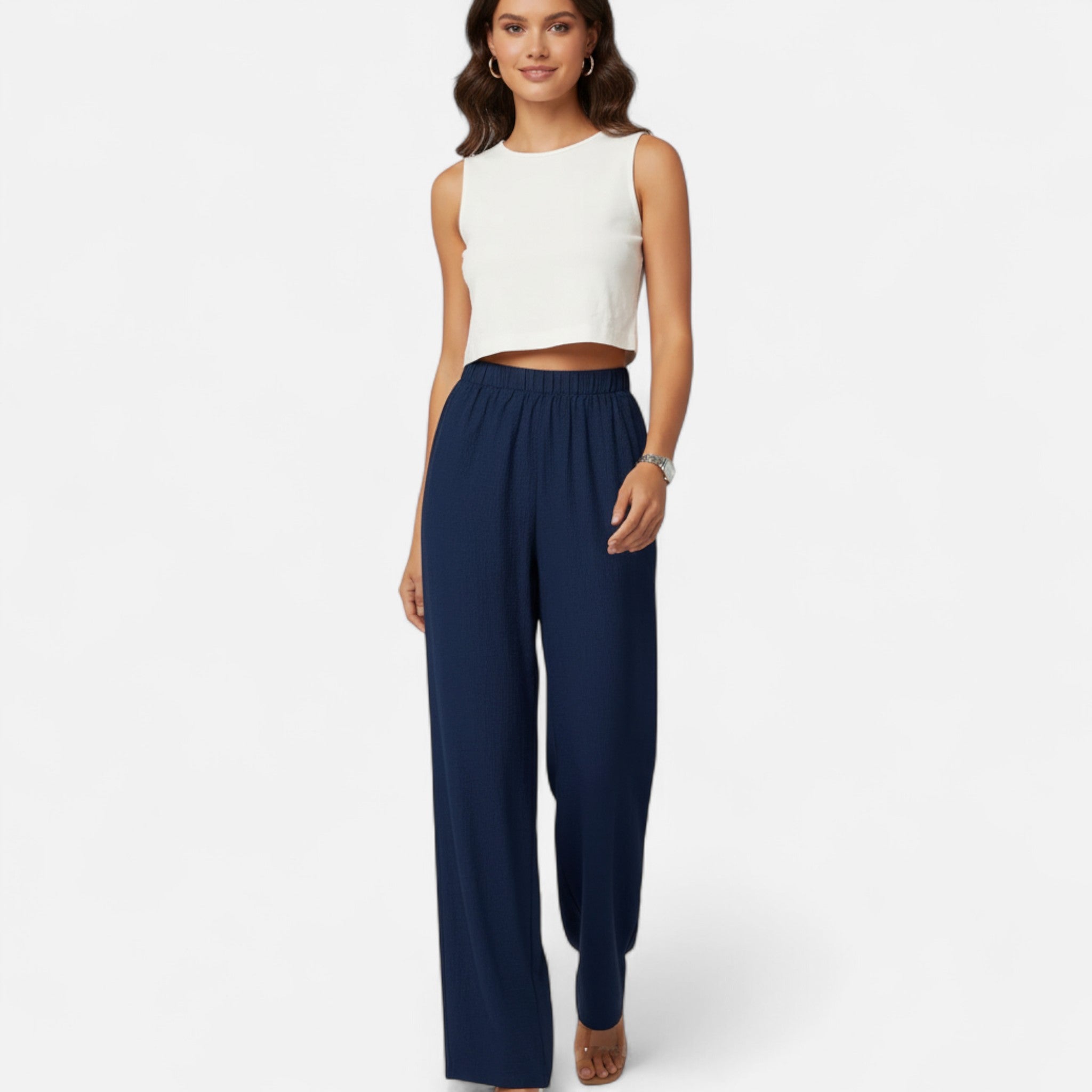 Anvoire | Women’s High-Waist Straight-Leg Trousers