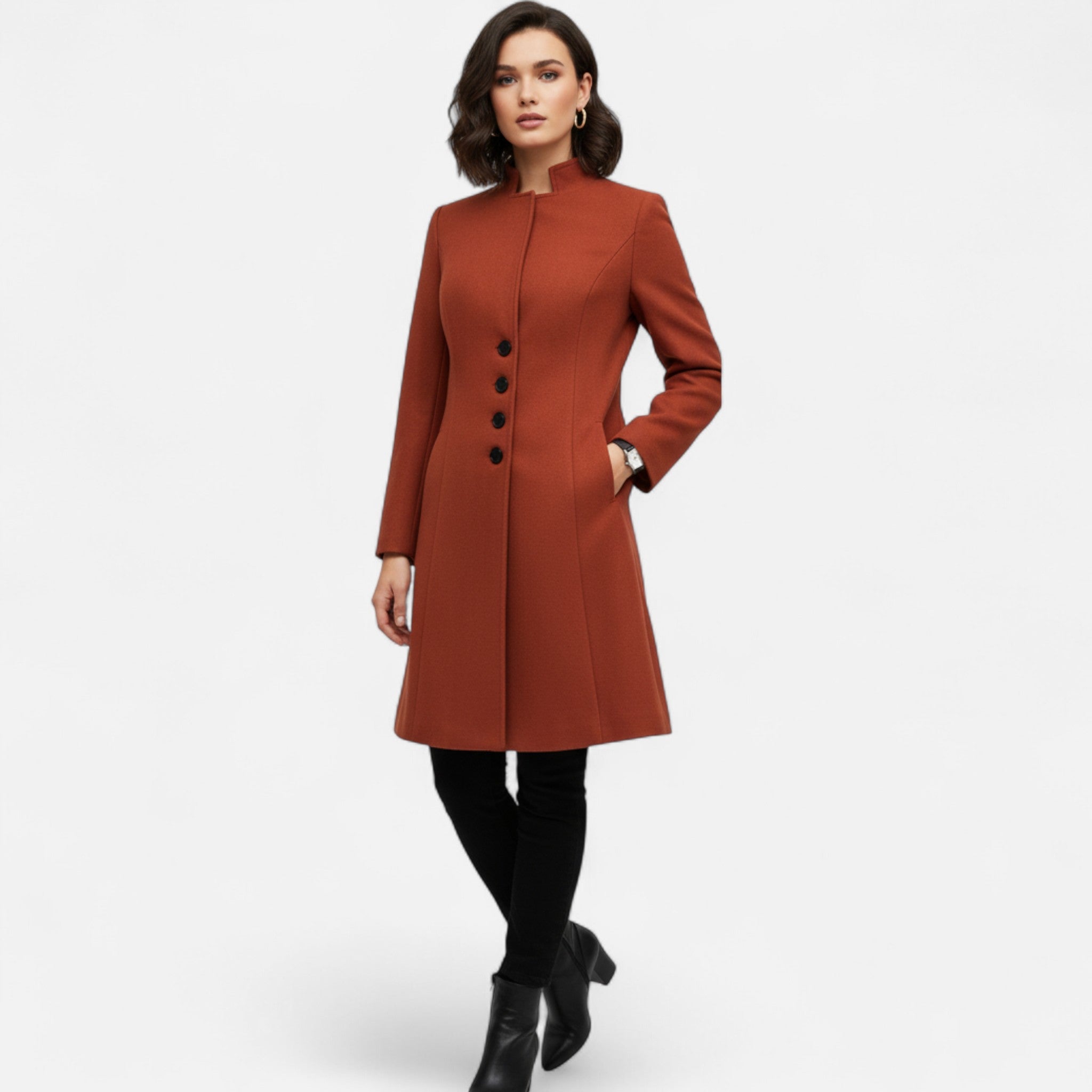 Anvoire | Women’s Heritage Fleece-Blend Green Coat
