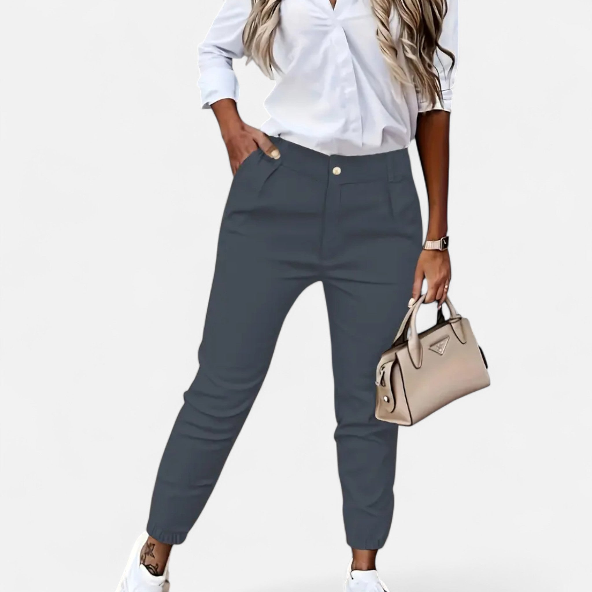 Anvoire | Women’s High-Waist Tailored Slim Trousers