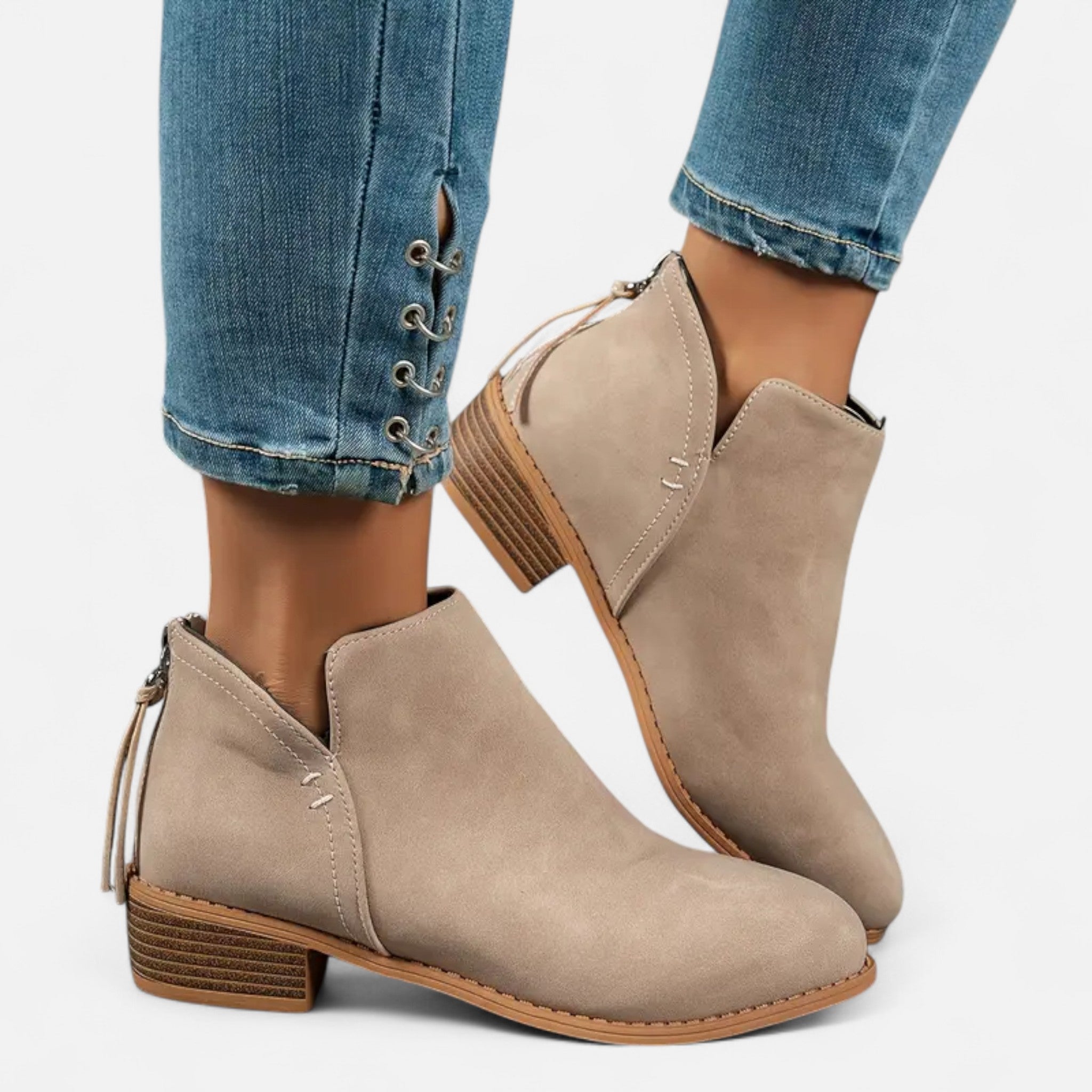 Anvoire | Women’s Ankle Boots – Retro Solid Elegance