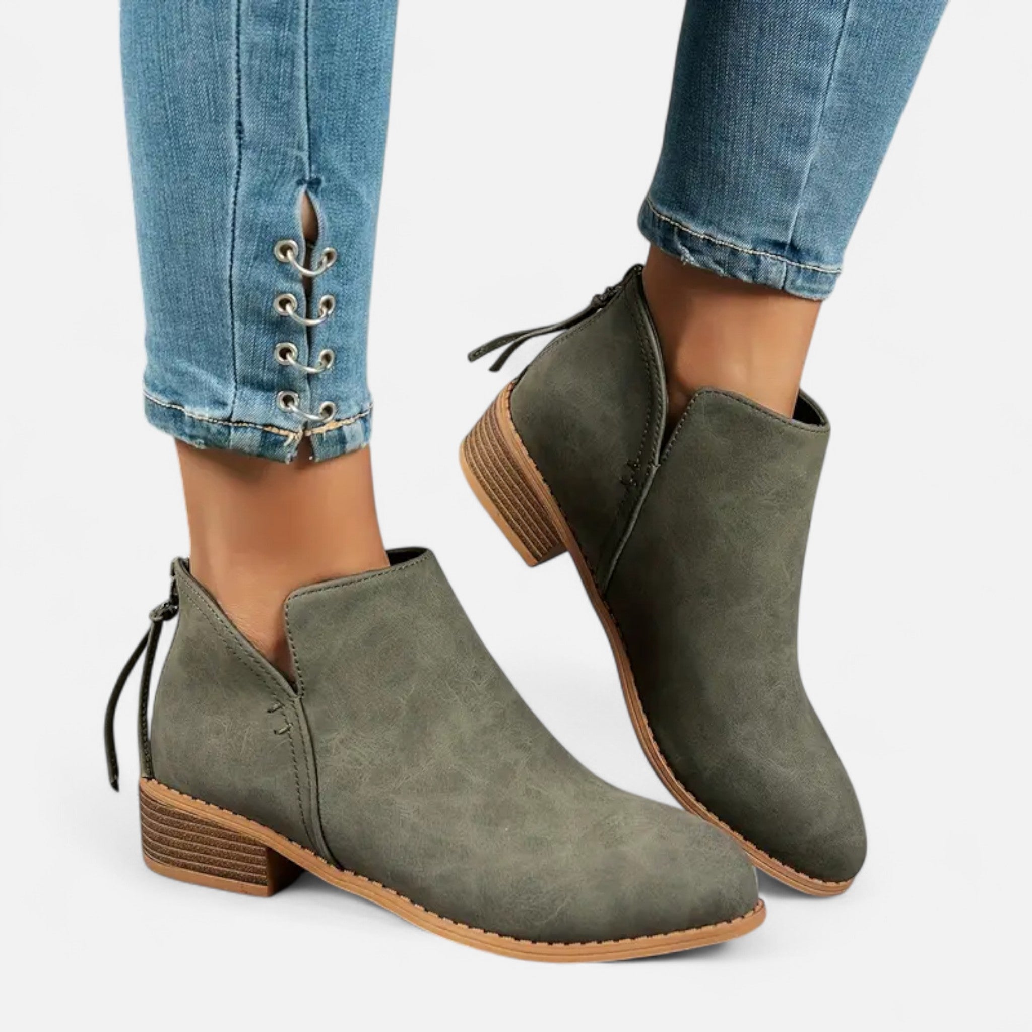 Anvoire | Women’s Ankle Boots – Retro Solid Elegance