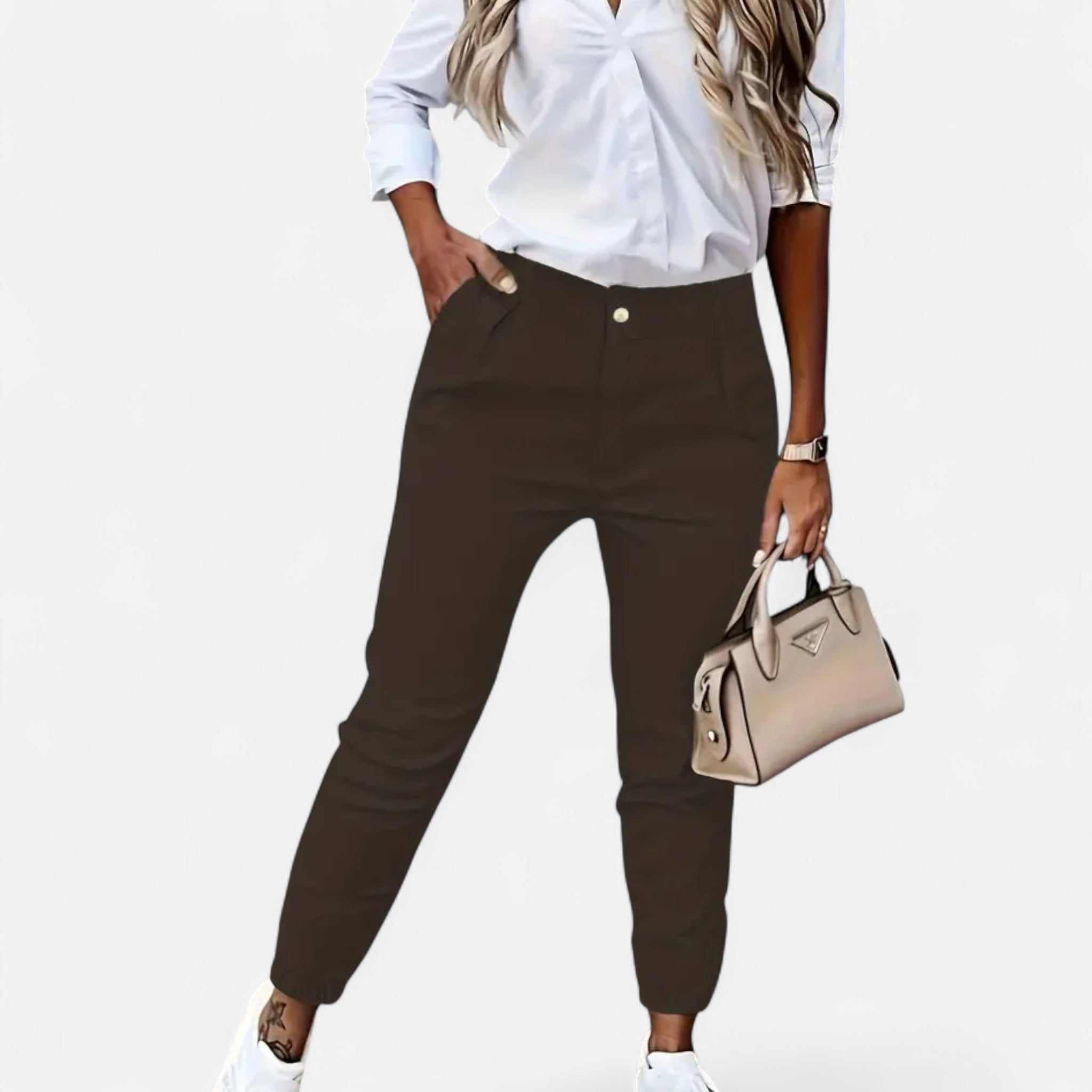 Anvoire | Women’s High-Waist Tailored Slim Trousers