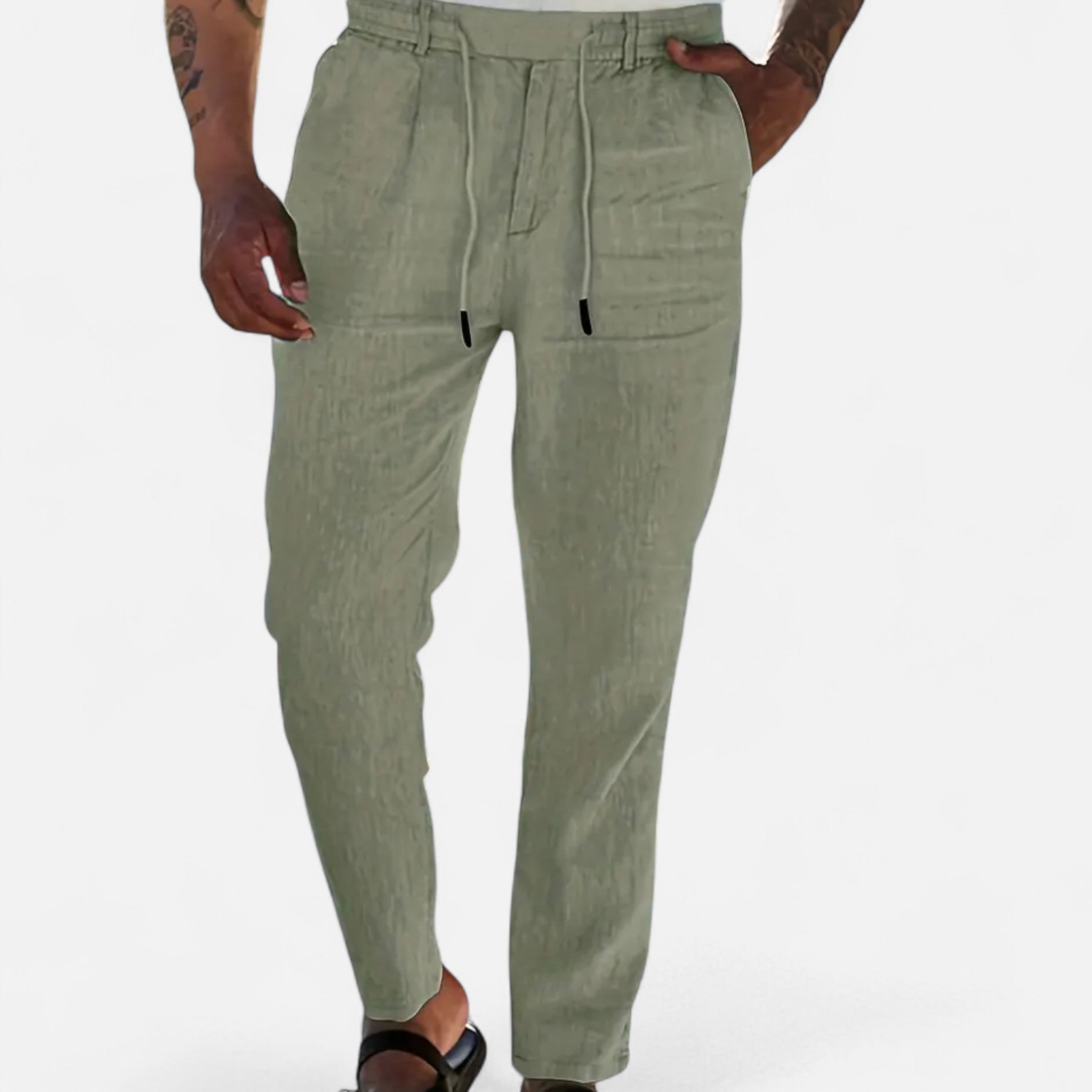 Anvoire | Men’s Linen Drawstring Trousers