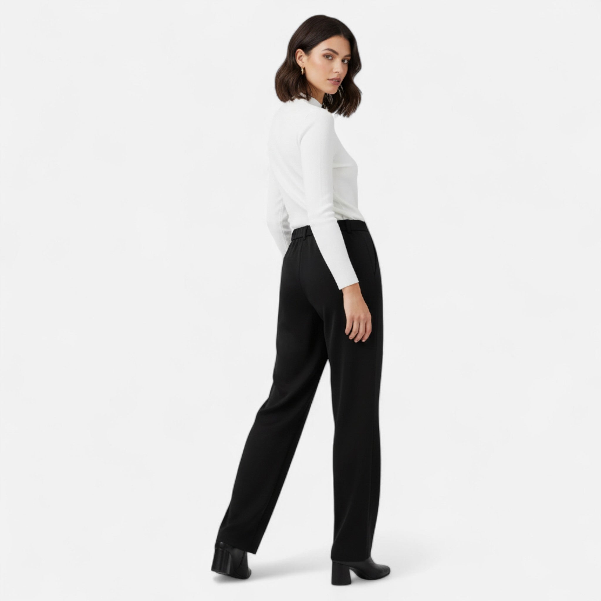 Anvoire | Women’s Classic Tailored Wide-Leg Pants